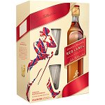 Pachet Whisky Johnnie Walker Red Label, 0.7L + 2 pahare