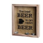 Cutie decorativa pentru dopuri de bere Beer tops, 20x4,2x25 cm, lemn, Excellent Houseware