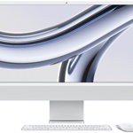 All-In-One PC Apple iMac 24 inch 4.5K Retina, Procesor Apple M3, 16GB RAM, 256GB SSD, 8 core GPU, macOS Sonoma, INT keyboard, Silver, Apple