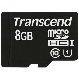 Card Transcend Premium MicroSDHC 8GB Clasa 10 UHS-I/U1 (TS8GUSDCU1), Transcend