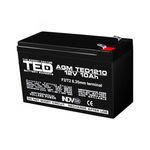 Ted Electric Acumulator 12V Stationar VRLA, Dimensiuni 151 x 65 x 95 mm, Baterie 12V 10Ah F2, TED002730