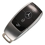 Carcasa cheie auto Techstar® pentru Telecomanda Inteligenta, compatibila cu Mercedes Benz, C200L, E300L, S320, S350L, GLC, 3 Butoane, Negru, 