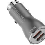 Incarcator Auto Ldnio, Quick Charge, 2 x USB, Cablu MicroUsb, Argintiu
