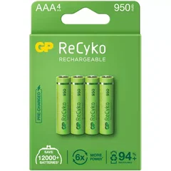 Acumulatori recyko gp batteries 1000mah aaa lr03 1.2v nimh, set de 4 buc