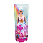 Papusa Barbie Dreamtopia - Sirena, cu par roz si coada corai