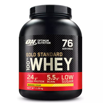 Optimum Nutrition Pudra proteica proteină zer, aromă de banană ON 100% Whey Gold Standard, 2,28 kg