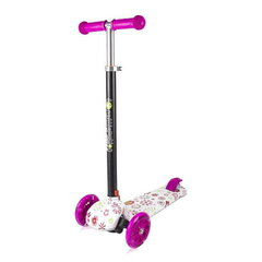 Trotineta pentru copii Yuppee Pink Garden pliabila roti din silicon cu Led ghidon reglabil greutate admisa 50 kg 3 ani+, LORELLI