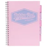 Caiet cu spirala si separatoare Pukka Pad Project Book Pastel 200 pagini matematica A4 roz