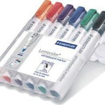 Set 6 Markere pentru Whiteboard STAEDTLER Lumocolor 351WP6, Multicolor, Varf Rotund 2 mm, DrySafe, Staedtler