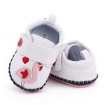 Pantofiori albi pentru fetite - Flamingo, 