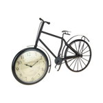 Ceas de masa model bicicleta, DecoDepot, 50 x 34 cm, metal, Negru