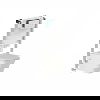 Set vas wc suspendat cu functie bideu, dreptunghiular, rimless, baterie crom Foglia Safari si rezervor incastrat Prosys cu set de fixare inclus si clapeta Oleas M1 alb lucios, Ideal Standard, Foglia x Ideal Standard