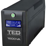 UPS TED Electric 1600VA   900W Line Interactive cu 4 iesiri schuko si display LCD TED-1600