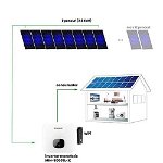 KIT Fotovoltaic Invertor Growatt 5kW, On Grid, Montaj pe tigla, Trifazat, 8 Panouri AW455M-144 455W, Putere instalată PV 3.64kW