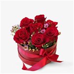 Cutie cu 7 trandafiri rosii - Standard, Floria