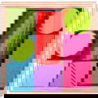 Cuburi din lemn - Set 17 piese