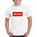 Tricou personalizat barbati alb Elvis, Sticky Art