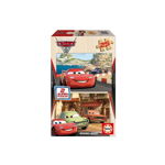 Puzzle din lemn Educa - Disney Cars 2 - Flash McQueen, Grem and Acer, 2x25 piese (14935), Educa