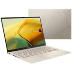 Laptop Zenbook UX3404VA-M9053W 2.8K 14.5 inch Intel Core i5-13500H 16GB 512GB SSD Windows 11 Home Sandstone Beige, ASUS