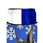Caroline`s Treasures Carolines Comori SS4646MUK Boxer de iarnă fulgi de zăpadă de vacanță Ultra Hugger pentru Albastru Slim Can, 