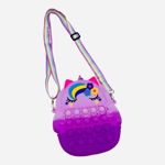 Jucarie senzoriala Fidget Toys Pop It Bag, Geanta multicoloră pop it, forma unicorn