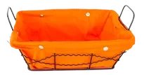 RAKI Cos servire paine dreptunghiular 23x18x8cm din metal si panza, orange, Raki