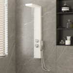 Sistem panou de duș din aluminiu, alb