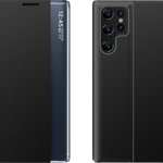 Husa Sleep Stand Case compatibila cu Samsung Galaxy S23 Ultra Black