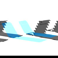 Gossi saltele plaja pliabile 2 buc, albastru, otel si material textil, Gossi