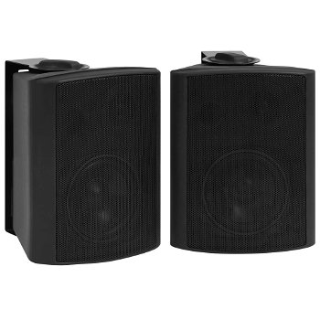 vidaXL Boxe stereo de perete, 2 buc., negru, 80 W, interior/exterior, vidaXL
