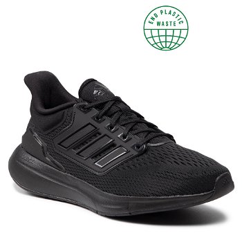 adidas Performance, Pantofi din plasa tricotata pentru alergare EQ21, Negru, 10