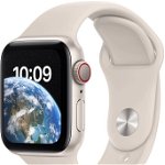 Smartwatch Apple Watch SE GPS + Cellular 40mm Carcasa Starlight Aluminium Bratara Starlight Sport, Apple