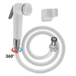 Dus igienic de mana, cu furtun alb plastic 120cm, cu cap rotativ, buton actionare pe partea inferioara   3031, Mega