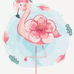 Set pictura pe numere - Blooming flamingo, Brushme