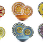 Set vesela din portelan si ceramica, 18 piese, Etno Chic Dinner Multicolor