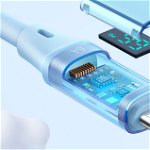 Cablu pentru incarcare si transfer date Mcdodo CA-1922 cu display, USB/USB-C, 66W, 6A, 1.2m, Albastru, Mcdodo