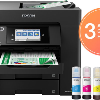Multifunctional inkjet color CISS Epson L6550, dimensiune A4 (Printare, Copiere, Scanare, Fax), viteza 32 ppm alb-negru, 22ppm color, rezolutie 4800x2400 dpi, alimentare hartie 550 coli, scanner CIS rezolutie 1200x2400 dpi, ADF, fax memorie 550 pagini,, EPSON