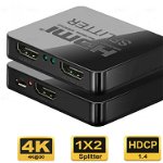 Multiplicator HDMI 4K30Hz 2 porturi cu alimentare USB, KHSPLIT2C, OEM