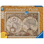 Ravensburger - Puzzle educativ Harta antica a lumii Puzzle Copii, piese 1000