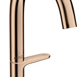 Baterie lavoar Hansgrohe Axor ONE Select 140 ventil push-open red gold lustruit, Hansgrohe Axor