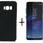 Pachet husa ELEGANCE LUXURY tip jail case de culoare neagra pentru Samsung Galaxy S8 cu folie de protectie gratis, MyStyle