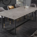 Masa dreptunghiulara din Sticla securizata Transparent/Argintiu de 8 persoane L200x100cm Calima