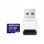 microSDXC PRO Plus MB-MD512SB/WW 512GB, Class 10, UHS-I U3, V30, A2 + Adaptor USB, Samsung