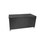 Lada depozitare tip cufar pentru gradina, din rattan, 350 litrii, 118x54x59 cm, negru