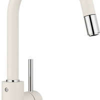 Baterie bucatarie Blanco Mida-S cu dus extractibil  alb antic, Blanco