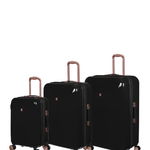 Genti Femei IT Luggage Sheen 3-Piece Hardside Expandable 8-Wheel Spinner Luggage Set MIDNIGHT BLACK