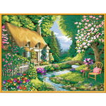 Set pictura pe numere Ravensburger - Casuta din gradina 40x30 cm