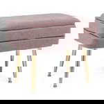 Taburet cu spatiu pentru depozitare, Pavlina Mauve, Bizzotto, 50x34.5x42 cm, catifea, mov pal, Bizzotto