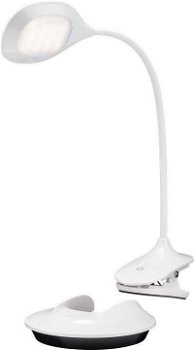 Lampa de birou cu LED acumulator 120lm brat flexibil alba Goobay, Goobay