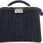 Fendi Peekaboo Handbag DENIM+DENIM BLU+P